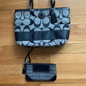 Coach Signature Small Tote and Wristlet